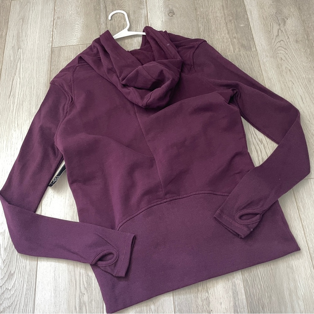 Fox Full-Zip Hoodie NWT long sleeve fitted womens Purple (large) 90s kidcore - Picture 4 of 6